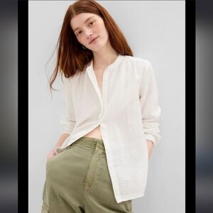 Gap Crinkle Gauze Blouse White M